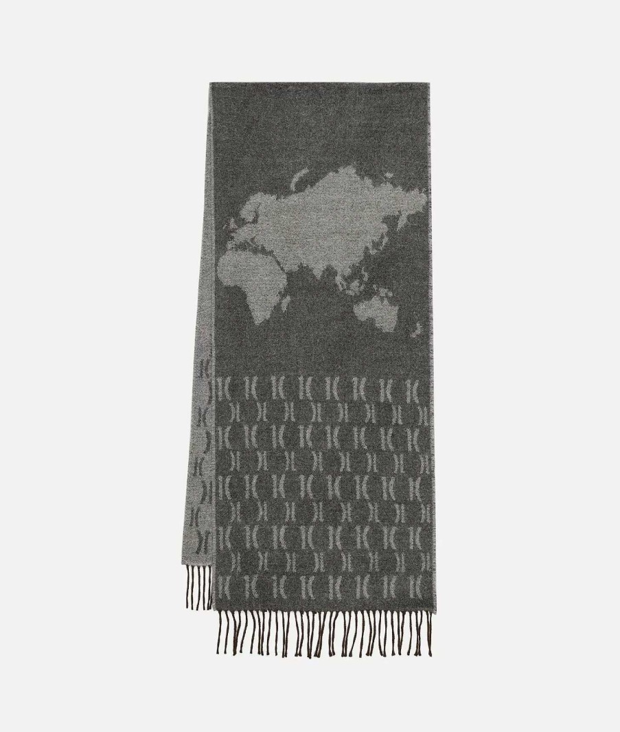 Alviero Martini Sciarpe & Foulard | Sciarpa Geo Pieno 1C Bordi 40 X 180 Grigio Medio