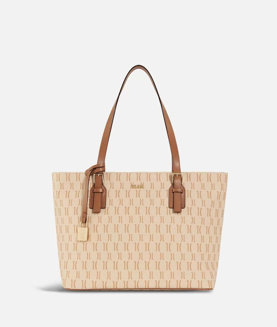 Alviero Martini Borse Shopping | Monogram Borsa Shopping Media Crema