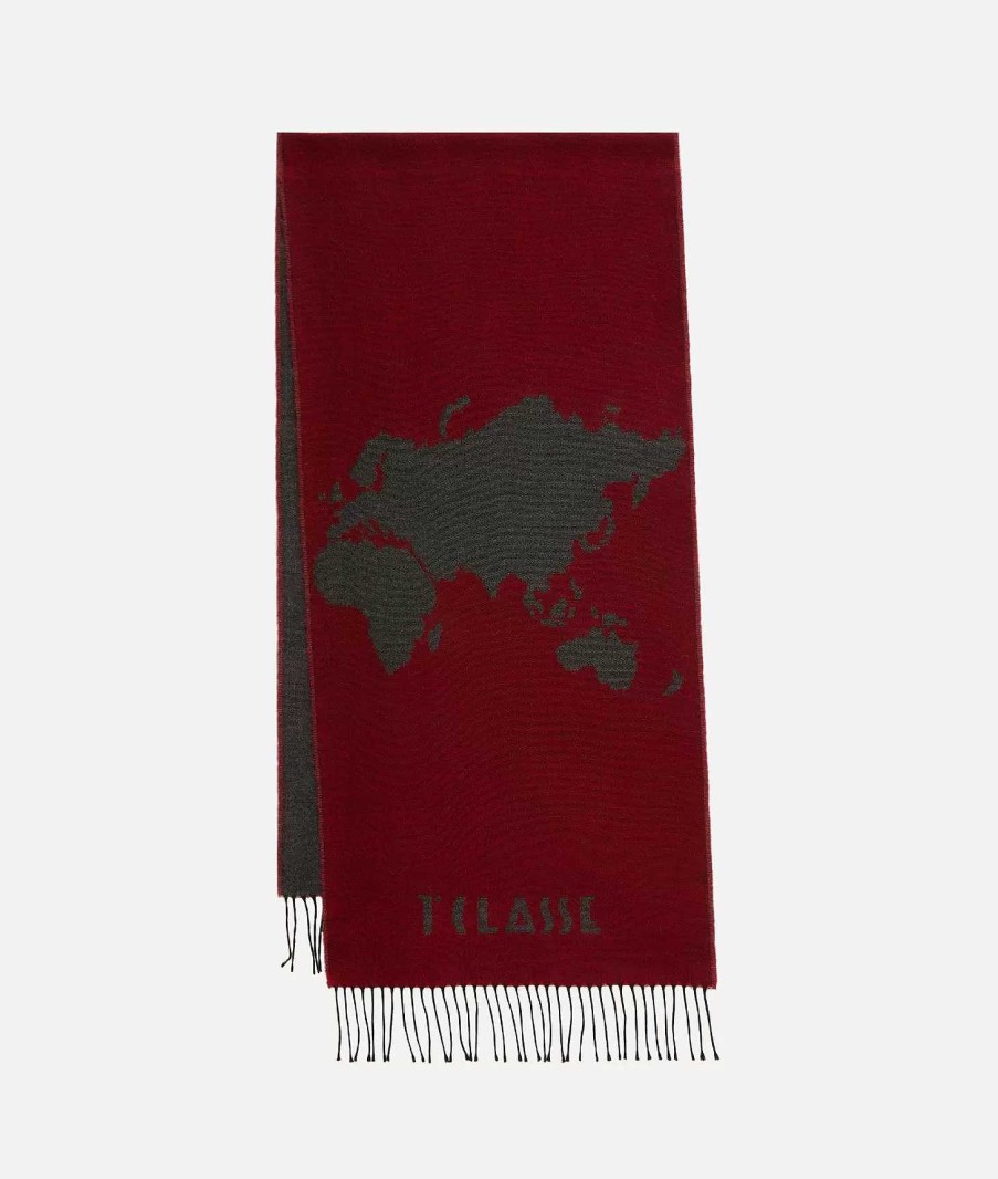 Alviero Martini Sciarpe & Cappelli | Sciarpa Geo Pieno Misto Lana Vergine 42 X 195 Rosso Rubino