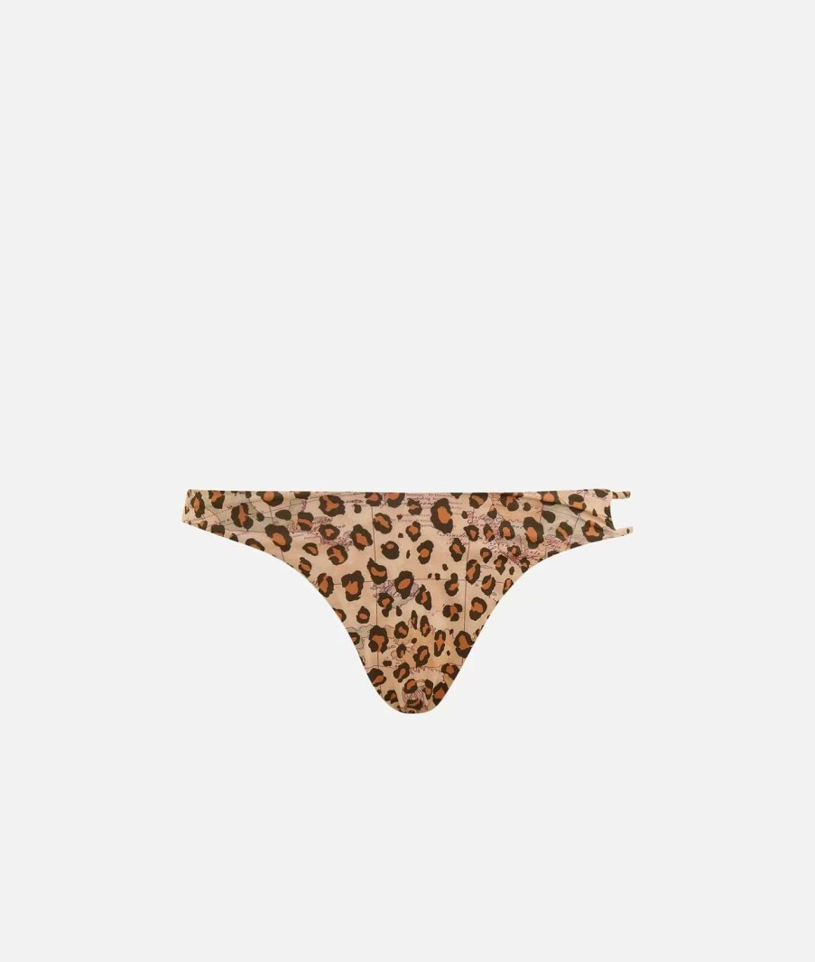 Alviero Martini Costumi & Beachwear | Geo Animalier Slip Mare Con Laccetti Laterali Naturali