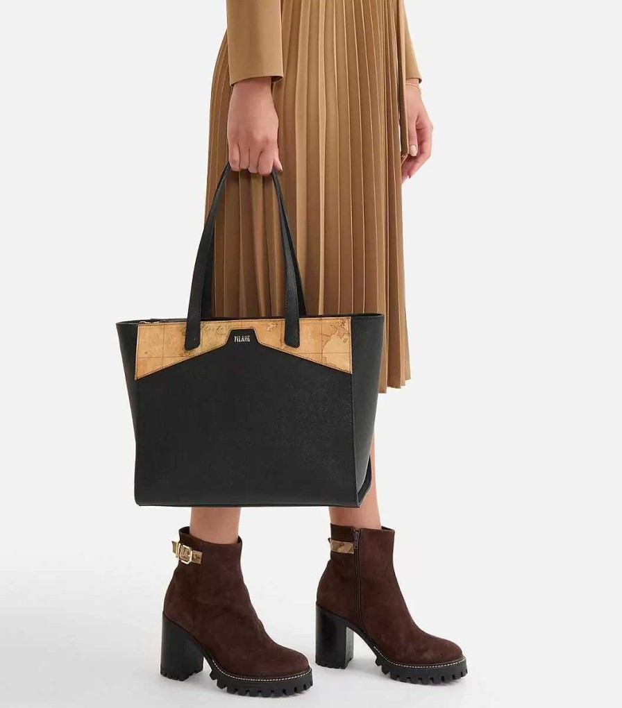 Alviero Martini Borse Shopping | Glam City Borsa Shopping Grande Nera