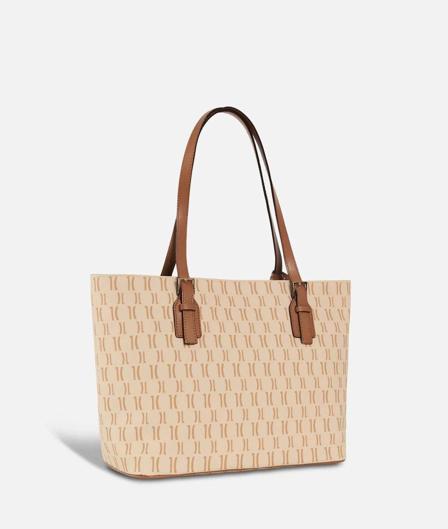 Alviero Martini Borse Shopping | Monogram Borsa Shopping Media Crema