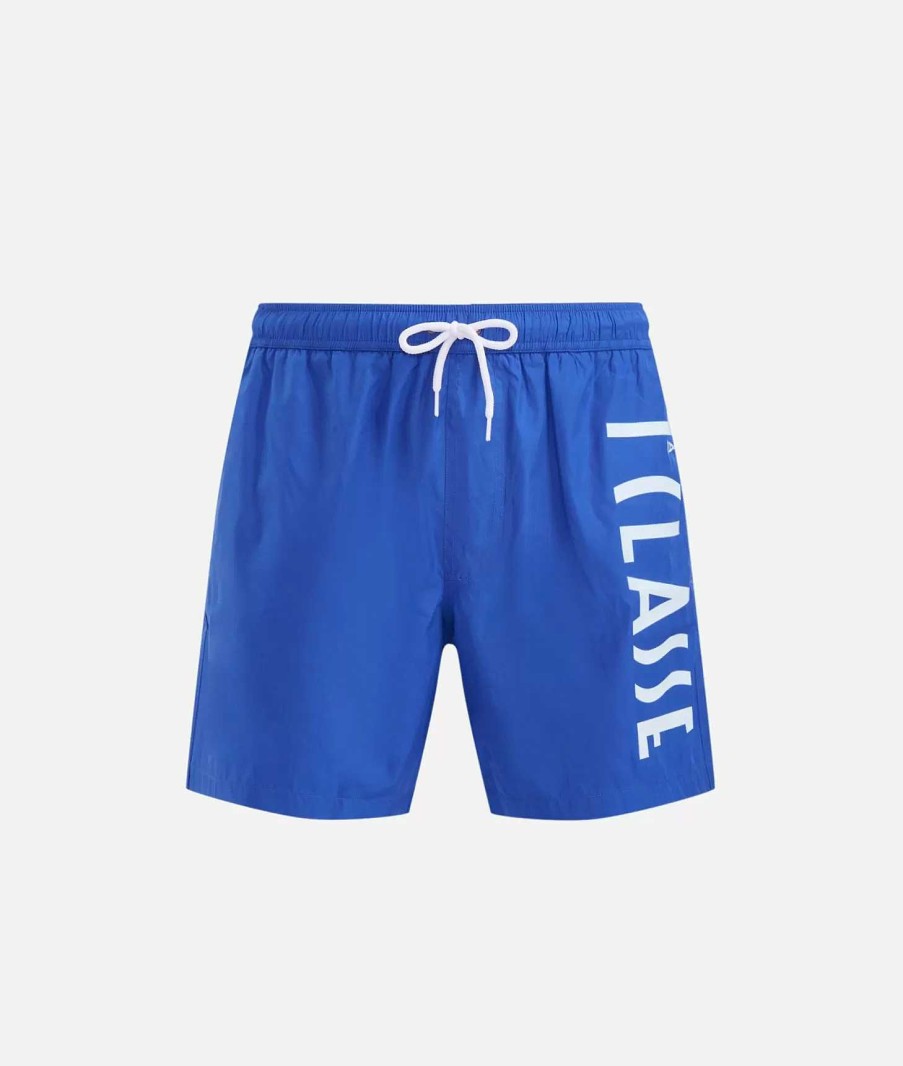 Alviero Martini Maglie, Camicie & T-Shirts | Basic Colors Boxer Mare Corto Con Maxi Logo Bluette