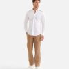 Alviero Martini Maglie, Camicie & T-Shirts | Camicia Slim In Cotone Con Dettaglio Geo Classic Bianca