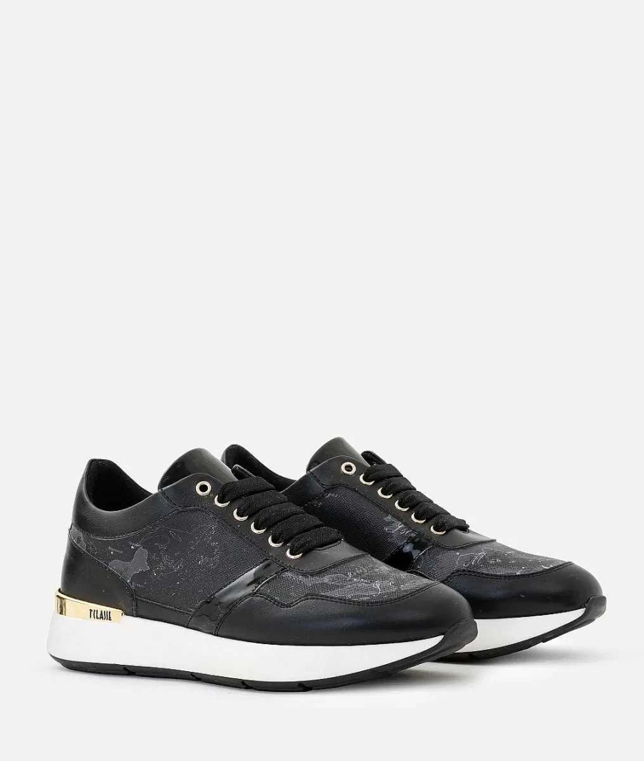 Alviero Martini Sneakers | Sneakers In Tessuto Stampa Geo Night Nere