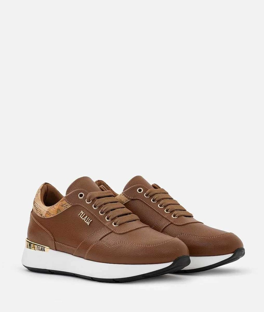 Alviero Martini Sneakers | Sneakers In Pelle Stampa Granatino Castagna