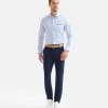 Alviero Martini Maglie, Camicie & T-Shirts | Camicia Slim Fit In Cotone Con Dettaglio Tasca Azzurro Polvere