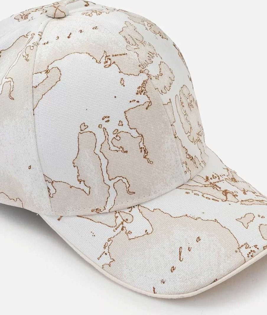 Alviero Martini Cappelli | Cappello Baseball In Canvas Stampa Geo White