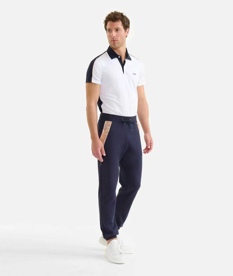 Alviero Martini Pantaloni | Pantaloni Jogging In Cotone Blu Navy