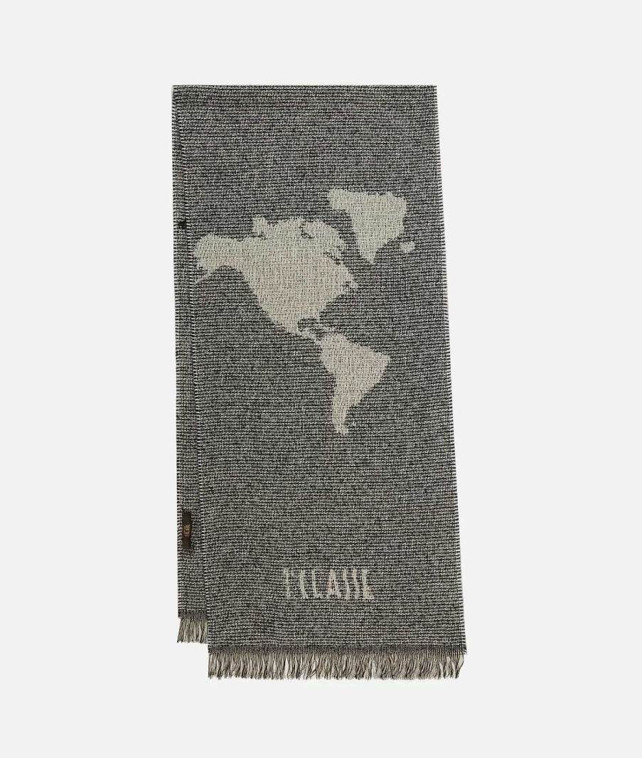 Alviero Martini Sciarpe & Foulard | Sciarpa Geo Pieno In Misto Cotone 40 X 190 Nera