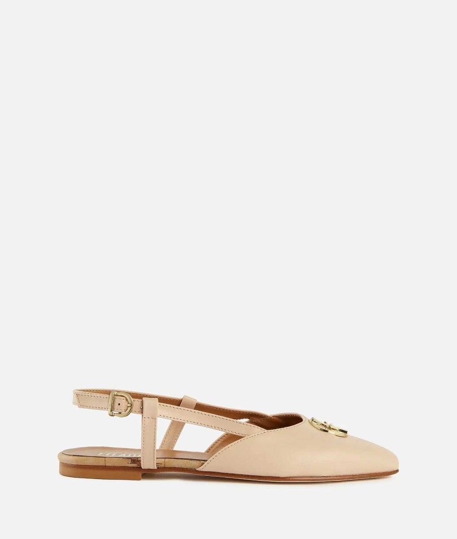 Alviero Martini Scarpe Basse | Slingback In Nappa Liscia Nude