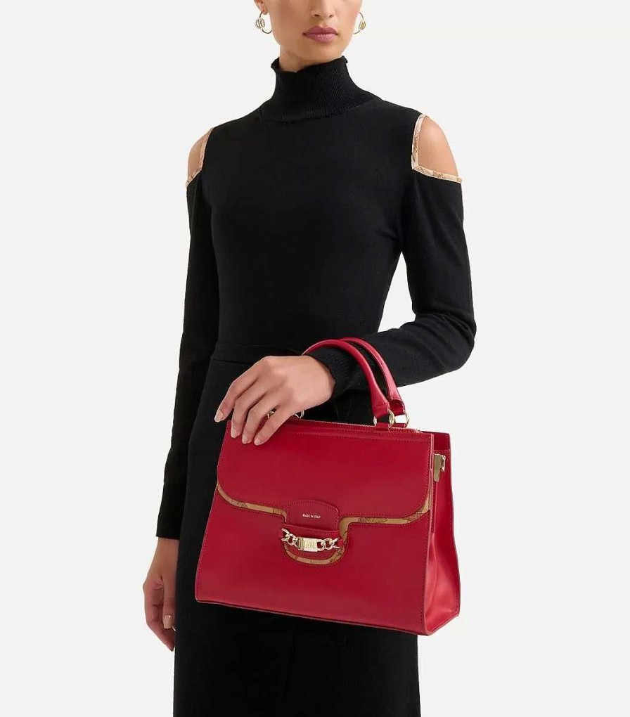 Alviero Martini Borse A Mano | Millennium Bag Borsa A Mano In Pelle Liscia Con Tracolla Rosso Scarlatto