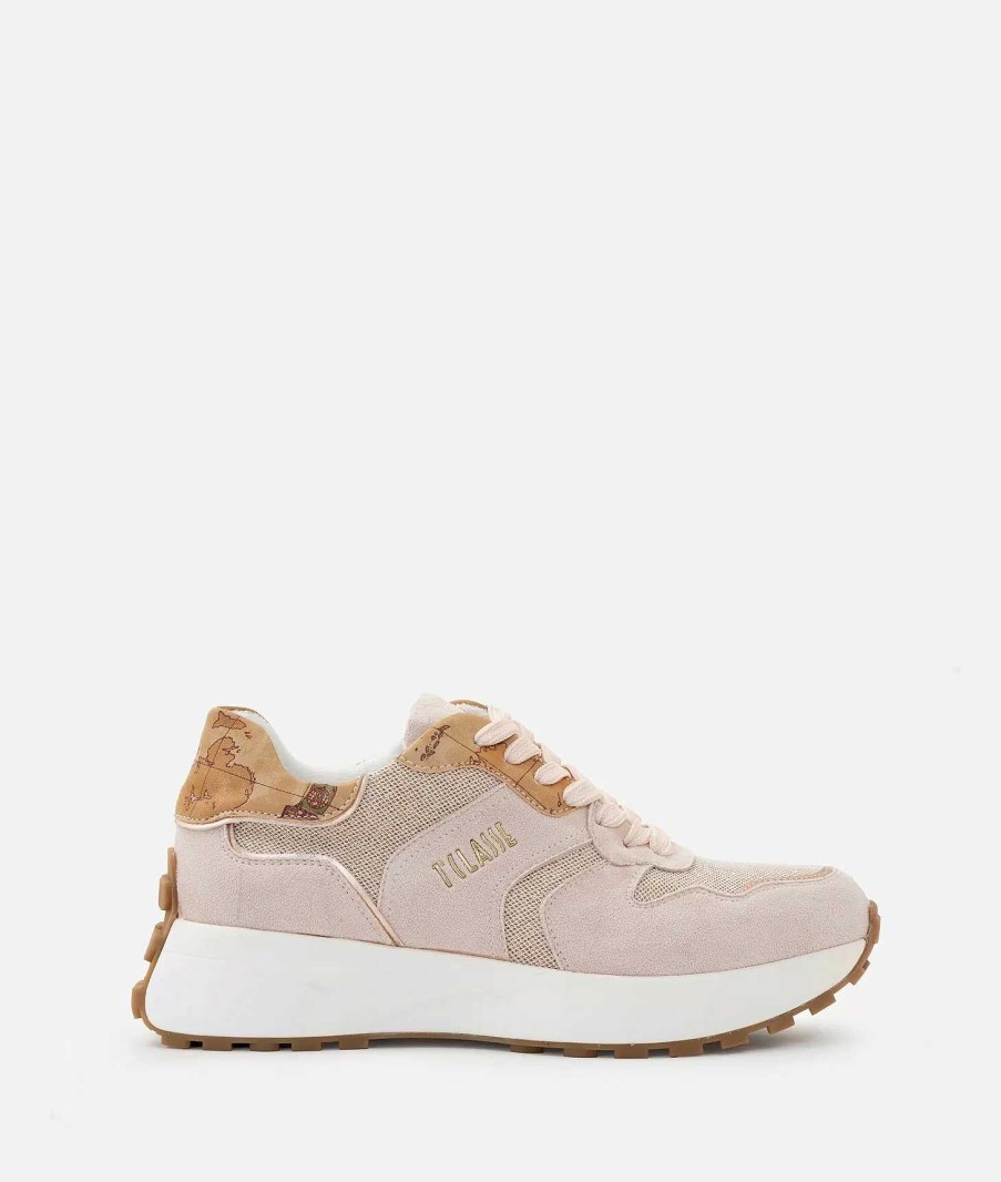 Alviero Martini Sneakers | Running In Tessuto Scamosciato Nude