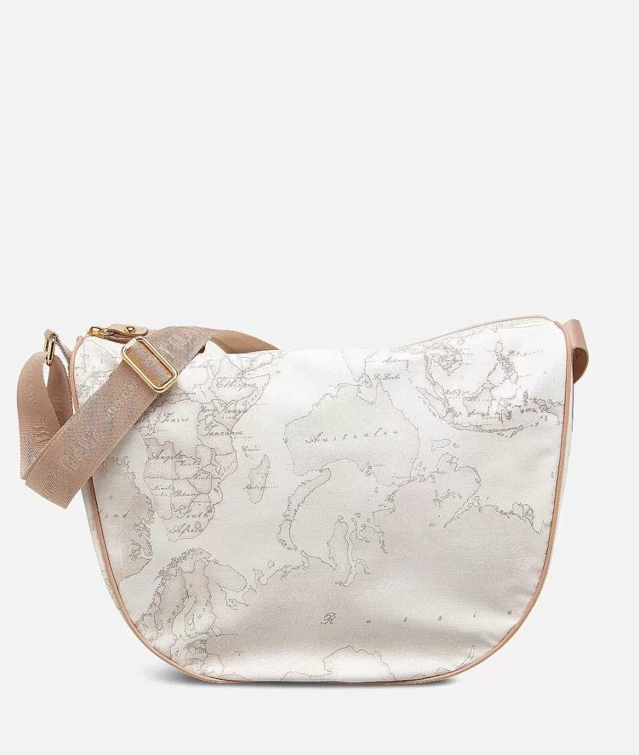 Alviero Martini Borse A Tracolla | Geo Soft White Borsa Media A Mezzaluna