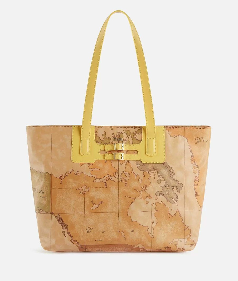 Alviero Martini Borse Shopping | Soft Atlantic Borsa Shopping Giallo Oro