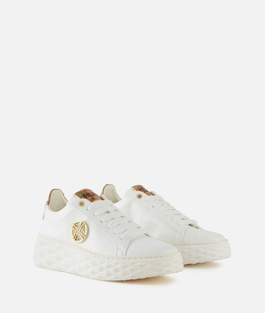 Alviero Martini Sneakers | Sneakers In Eco Nappa Con Dettaglio 1C Bianche