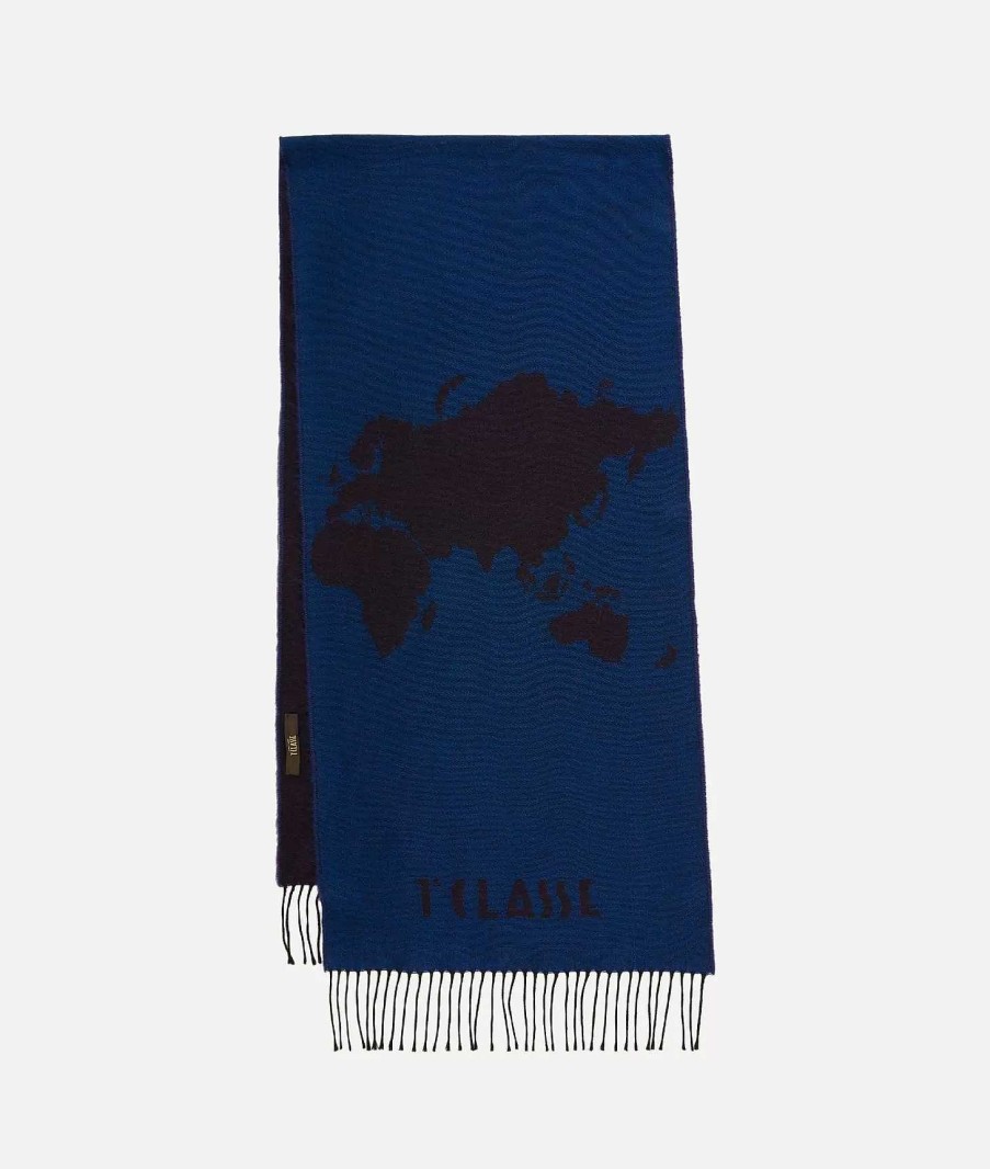 Alviero Martini Sciarpe & Foulard | Sciarpa Geo Pieno Misto Lana Vergine 42 X 195 Indaco