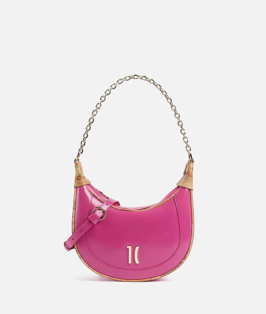 Alviero Martini Borse A Spalla | Celeb Bag Borsa Hobo Con Catena Fuxia