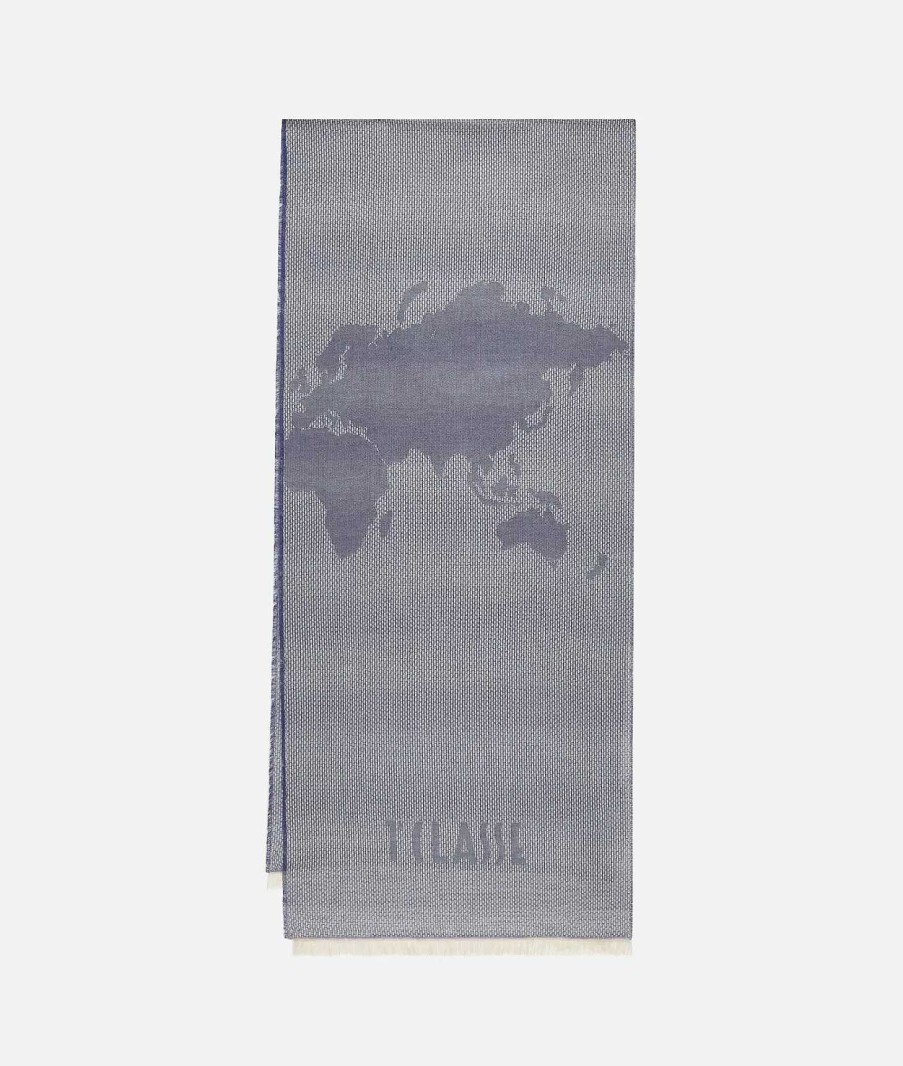 Alviero Martini Sciarpe & Foulard | Sciarpa Geo Pieno Nido D'Ape 40 X 185 Blu Reale