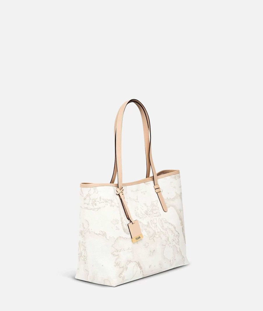 Alviero Martini Borse Shopping | Geo White Borsa Shopping Grande