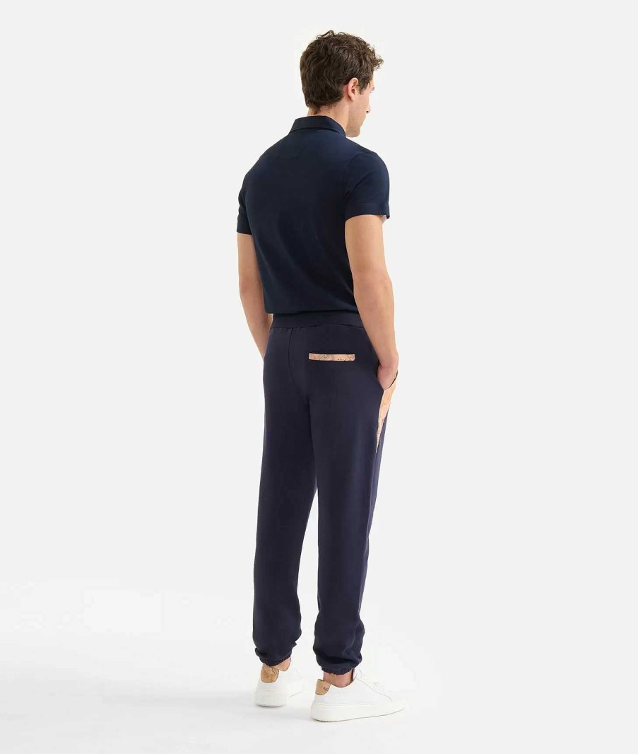 Alviero Martini Pantaloni | Pantaloni Jogging In Cotone Blu Navy