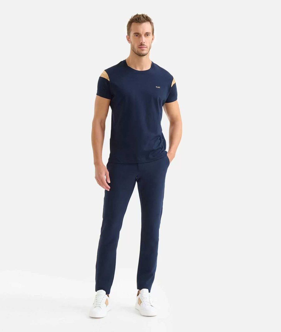 Alviero Martini Maglie, Camicie & T-Shirts | T-Shirt Manica Corta In Cotone Blu Navy