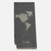 Alviero Martini Sciarpe & Cappelli | Sciarpa Geo Pieno In Misto Cotone 40 X 190 Blu Notte