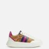 Alviero Martini Sneakers | Sneakers In Eco Nappa Con Inserti In Tessuto Spazzolato Lucido Fuxia