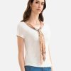 Alviero Martini Maglie, Camicie & Top | T-Shirt Con Foulard In Jersey Di Viscosa Stretch Naturale