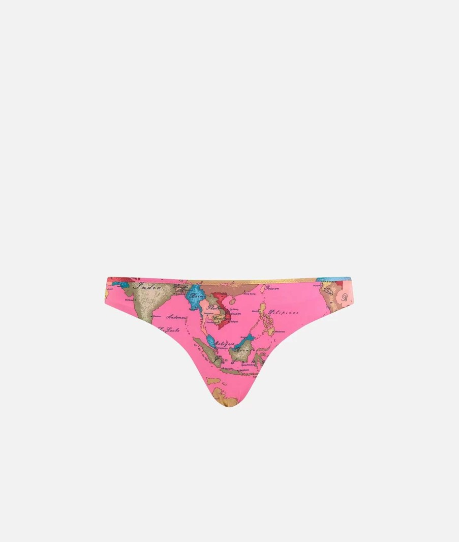 Alviero Martini Costumi & Beachwear | Geo Pop Slip Mare Brasiliani Rosa Shocking