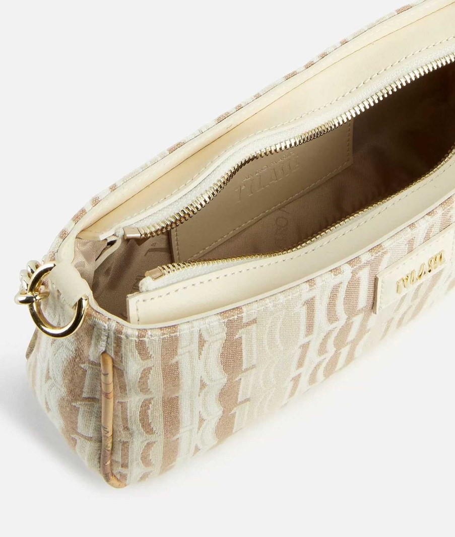 Alviero Martini Mini Bag & Pochette | Jacquard Sand Tracollina Con Catena Naturale