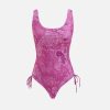 Alviero Martini Costumi & Beachwear | Geo Color Costume Intero Con Coulisse Viola Campanula