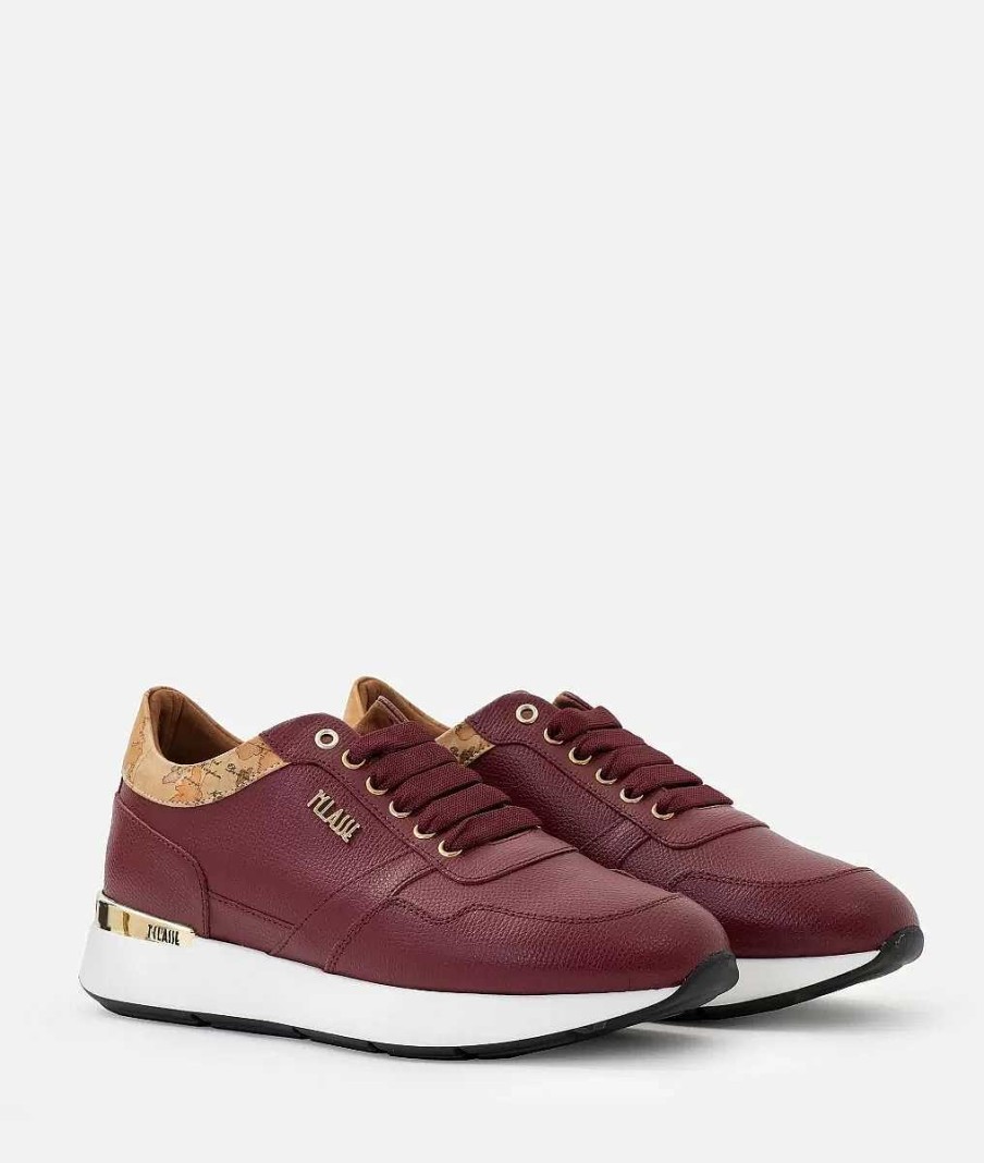 Alviero Martini Sneakers | Sneakers In Pelle Stampa Granatino Cabernet