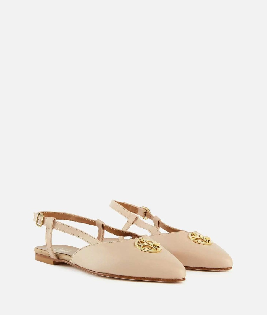 Alviero Martini Scarpe Basse | Slingback In Nappa Liscia Nude