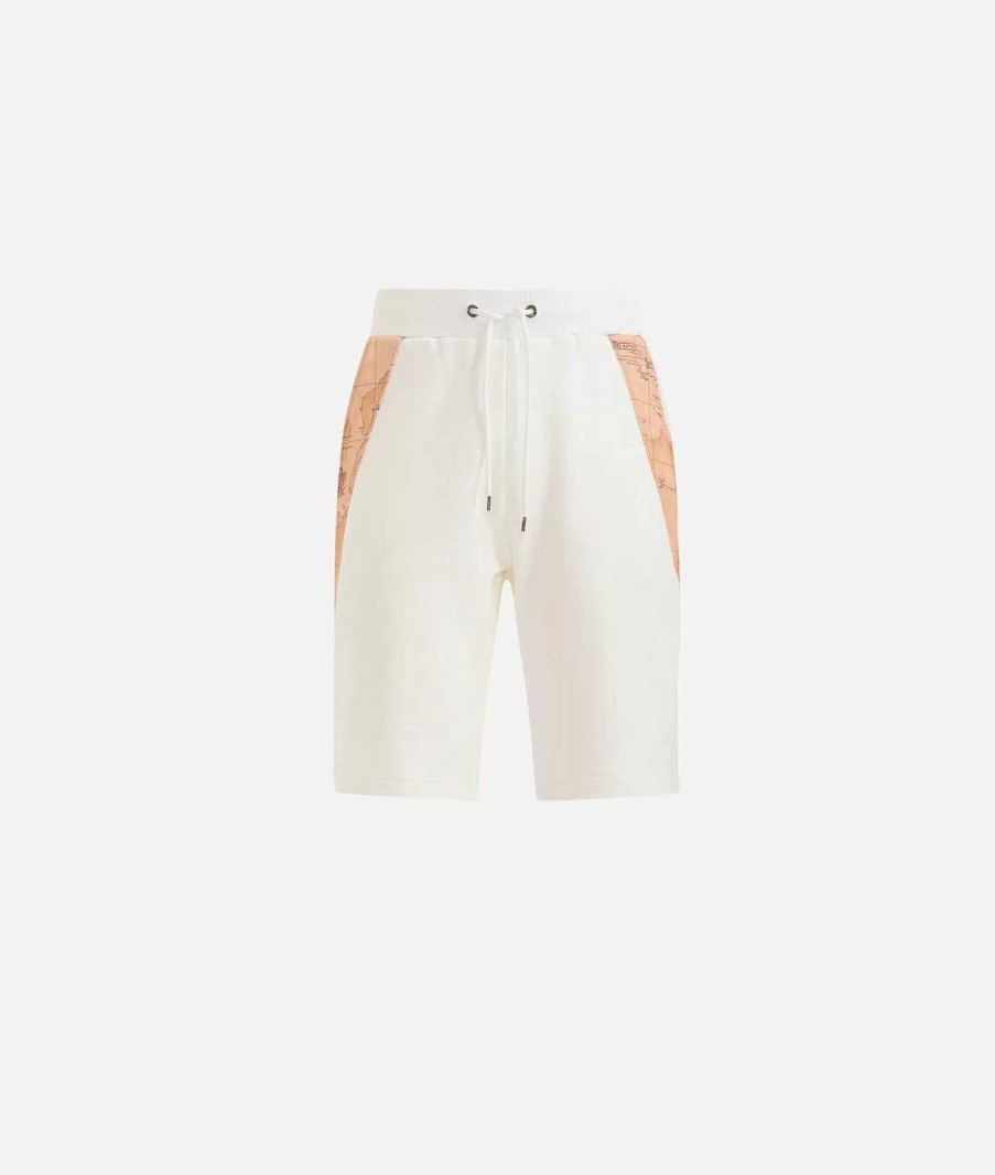 Alviero Martini Pantaloni | Bermuda Con Coulisse In Cotone Bianco