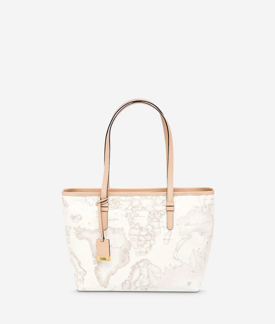 Alviero Martini Borse Shopping | Geo White Borsa Shopping Media