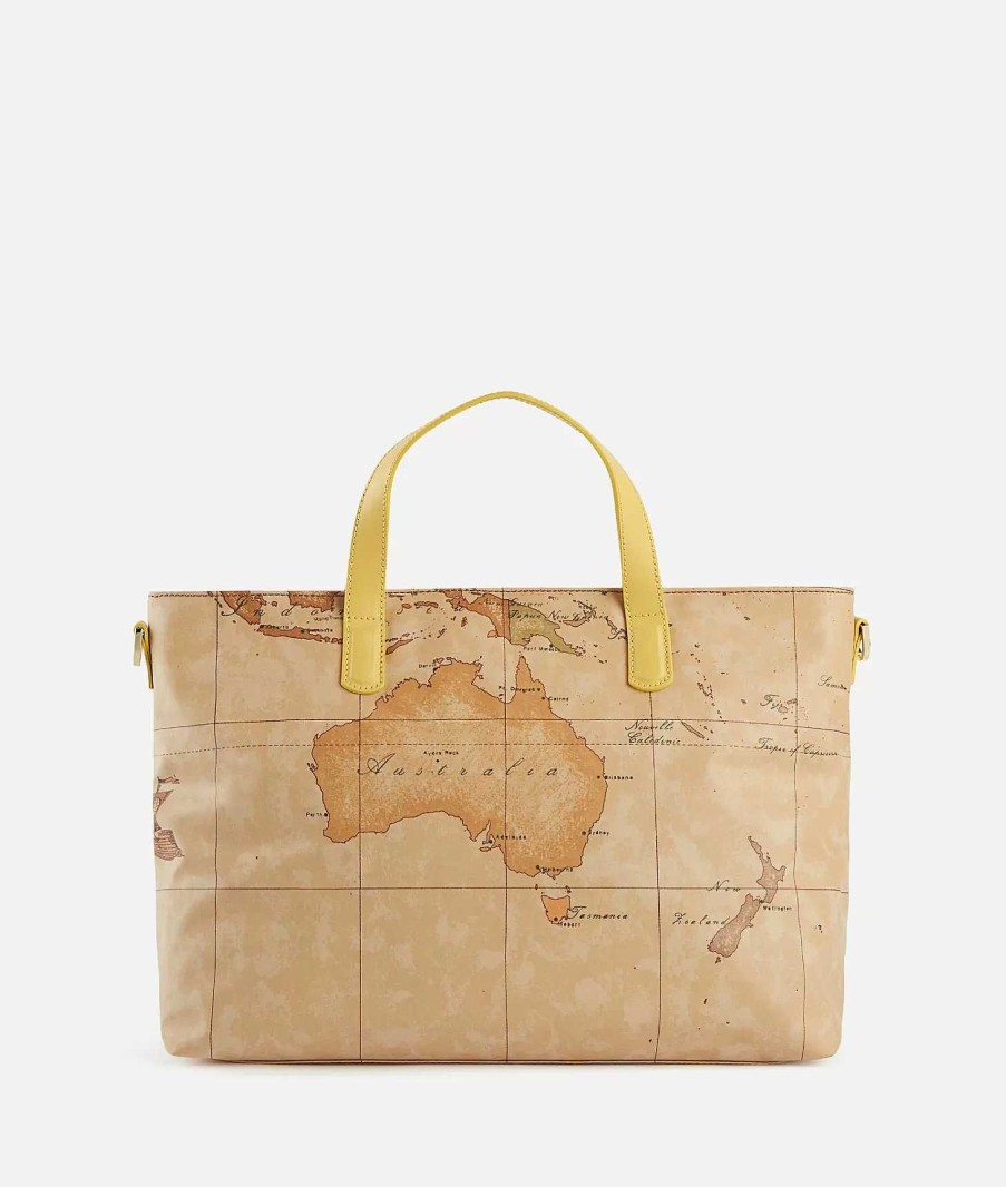 Alviero Martini Borse A Mano | Soft Atlantic Borsa A Mano Con Tracolla Giallo Oro