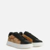 Alviero Martini Sneakers & Polacchini | Sneakers In Pelle Liscia Con Inserti In Eco Nappa Nere