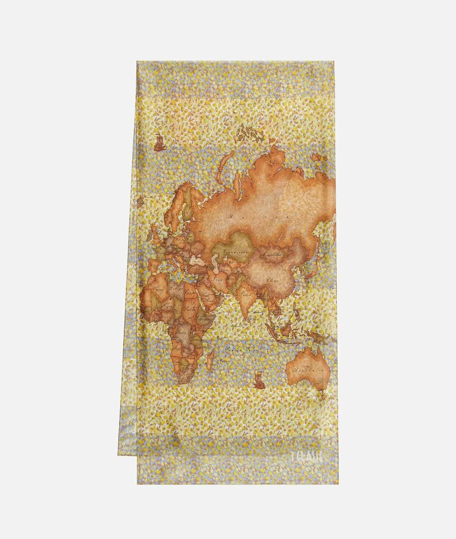 Alviero Martini Sciarpe & Foulard | Sciarpa Geo Petali 48 X 190 Giallo Oro