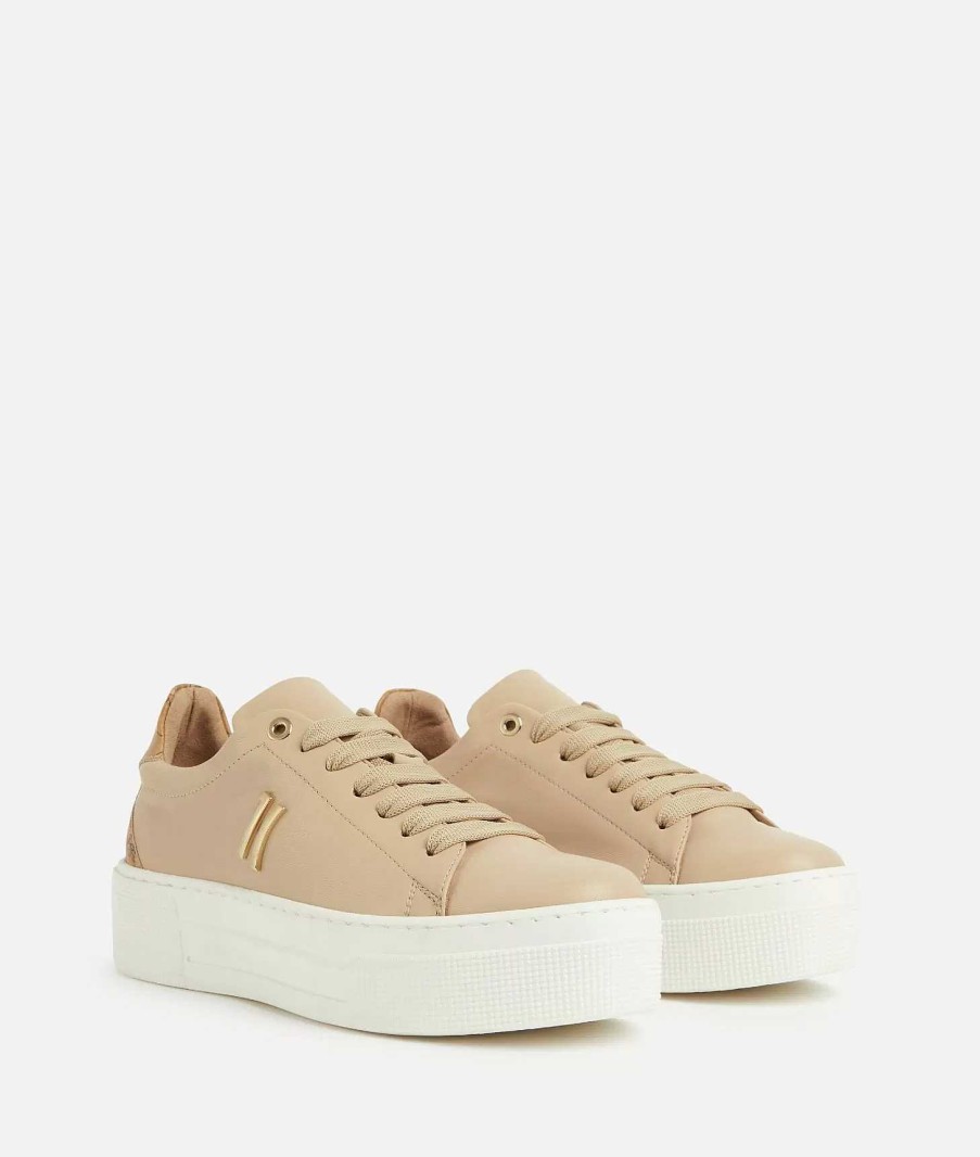 Alviero Martini Sneakers | Sneakers In Eco Nappa Con Dettaglio 1C Beige