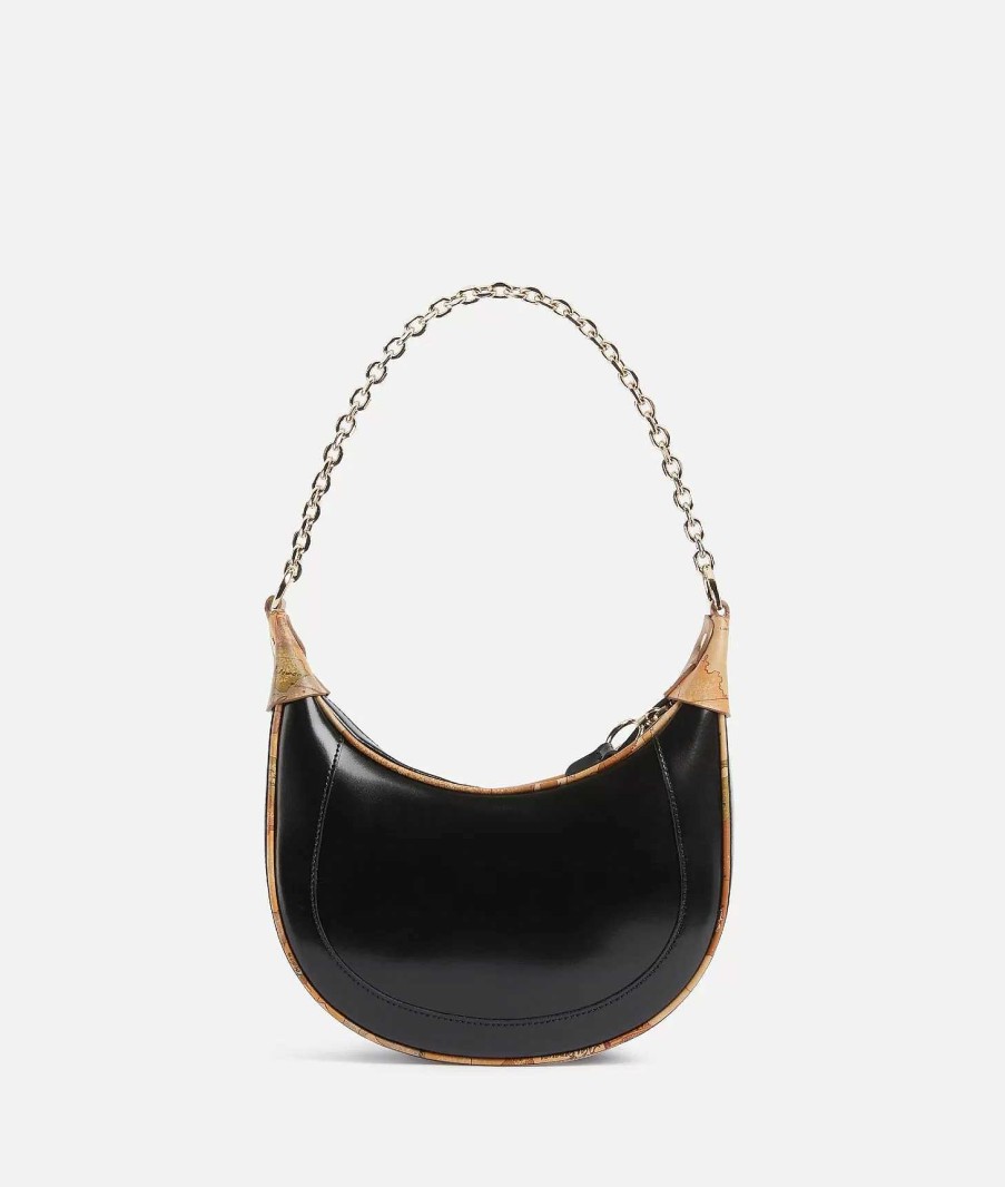 Alviero Martini Borse A Spalla | Celeb Bag Borsa Hobo Con Catena Nera