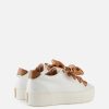 Alviero Martini Sneakers | Sneakers In Eco Nappa Con Lacci In Raso Stampa Geo Classic Bianche