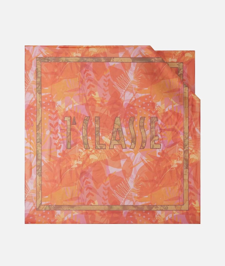 Alviero Martini Sciarpe & Foulard | Bahamas Bag Foulard Stampa Tropical Rosso Corallo