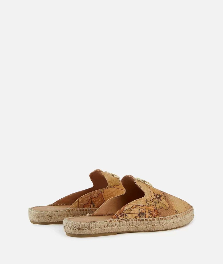 Alviero Martini Scarpe Basse | Espadrillas Sabot In Reps Stampa Geo Classic Naturali