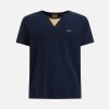 Alviero Martini Maglie, Camicie & T-Shirts | T-Shirt In Cotone Con Dettaglio Scollo Geo Classic Blu Navy