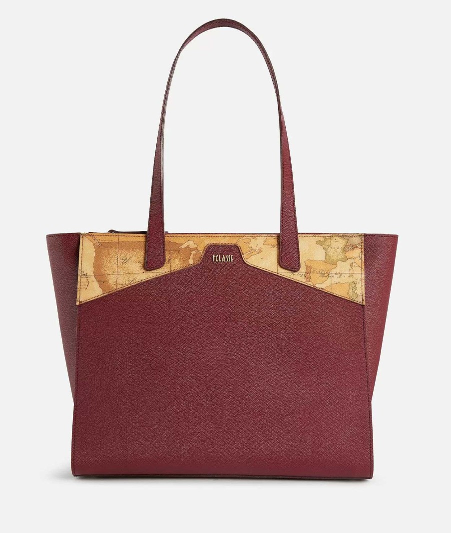 Alviero Martini Borse Shopping | Glam City Borsa Shopping Grande Cabernet