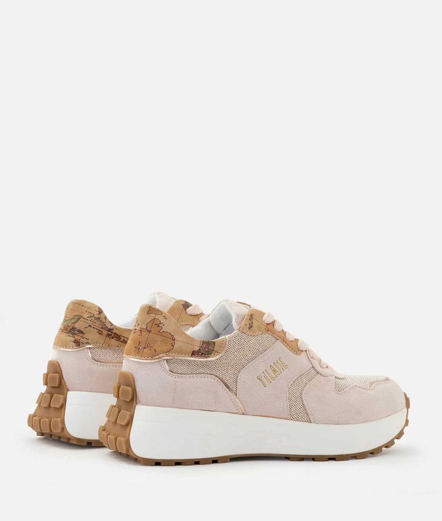 Alviero Martini Sneakers | Running In Tessuto Scamosciato Nude