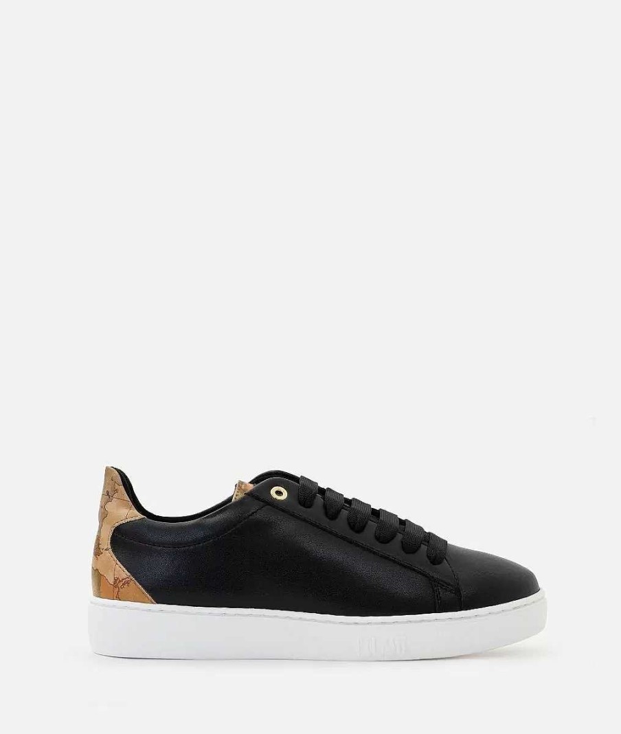 Alviero Martini Sneakers | Sneakers In Pelle Liscia Con Inserto In Eco Nappa Nere