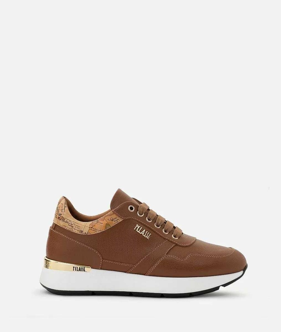 Alviero Martini Sneakers | Sneakers In Pelle Stampa Granatino Castagna