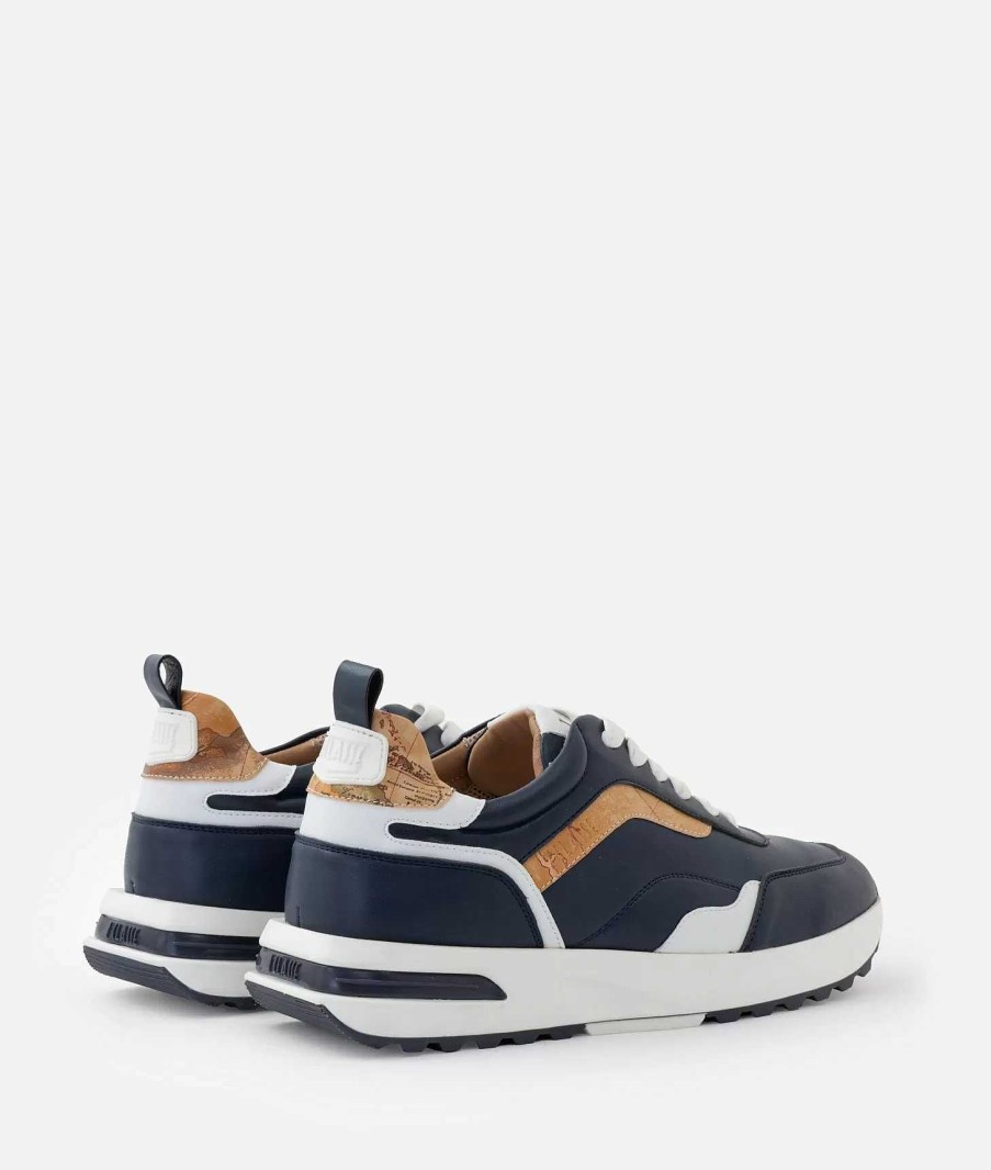 Alviero Martini Sneakers & Polacchini | Geo Road Capri Sneakers In Eco Nappa Liscia Blu Navy